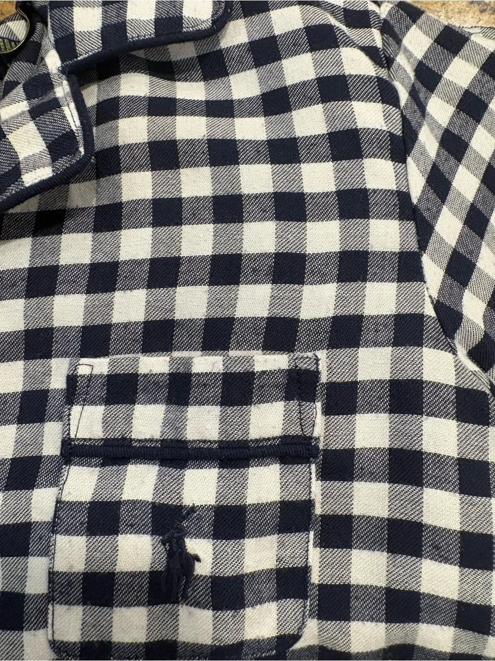 Ralph Lauren Navy and White Gingham Kids Pajama Set